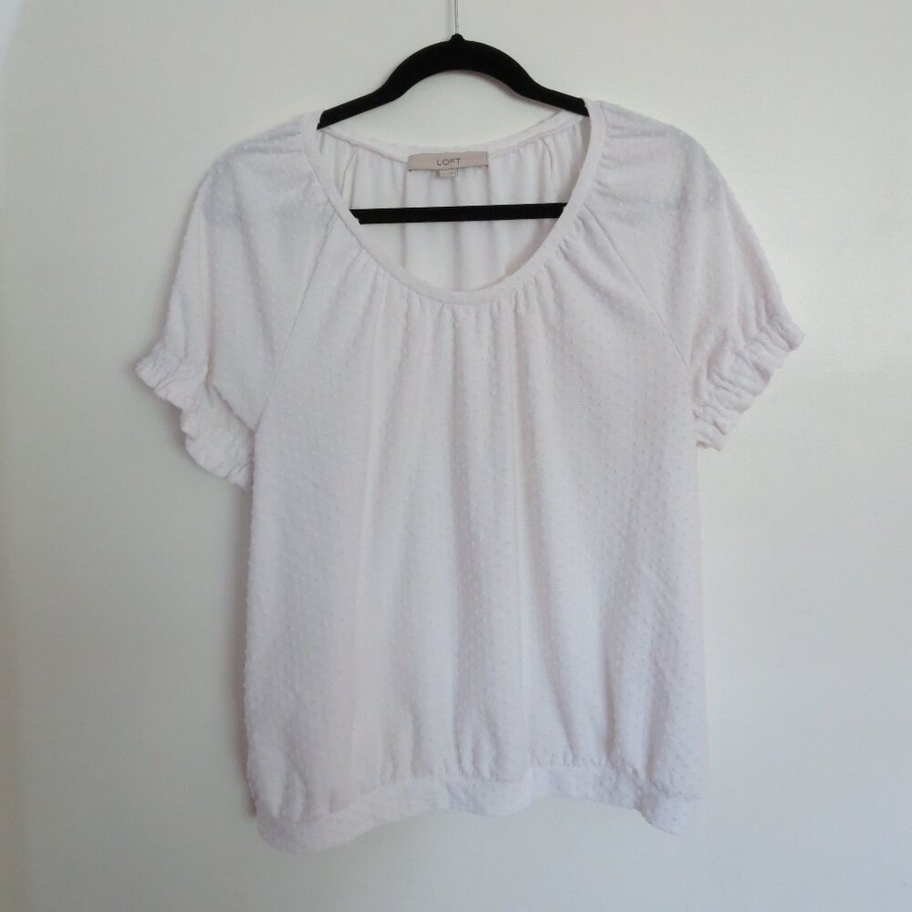 Loft Textured Peasant Blouse, Size Medium